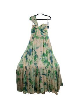 NEW Amsale Printed One-Shoulder Gown Size 8